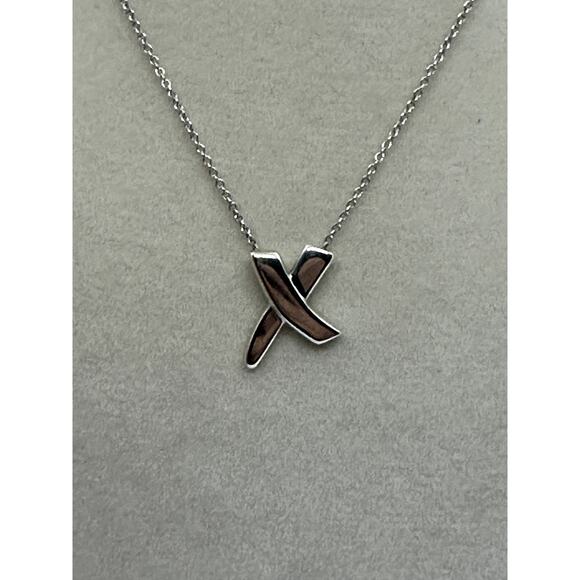 TIFFANY Paloma Picasso's Graffiti X pendant necklace EUC with Box & ribbon - Picture 4 of 9